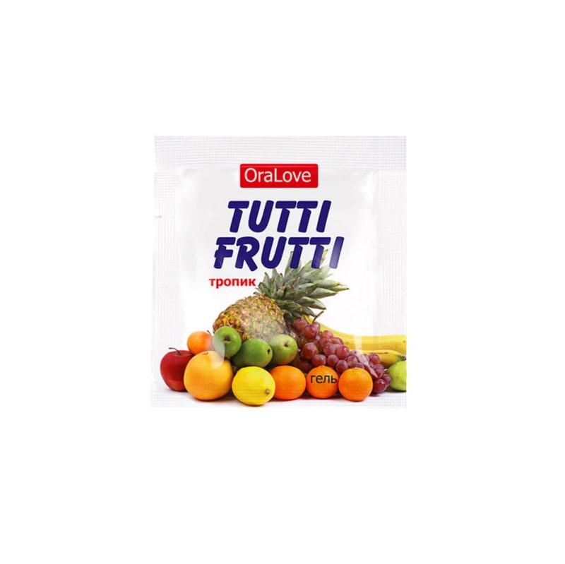 Съедобная гель-смазка TUTTI-FRUTTI для орального секса со вкусом экзотических фруктов 4гр