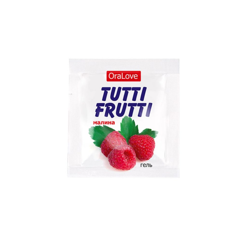 Съедобная гель-смазка TUTTI-FRUTTI для орального секса со вкусом малины 4гр