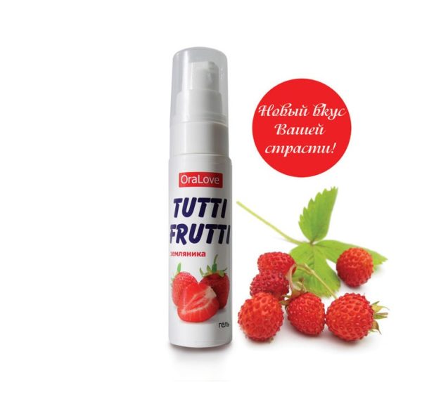 Съедобная гель-смазка TUTTI-FRUTTI для орального секса со вкусом земляники 30г