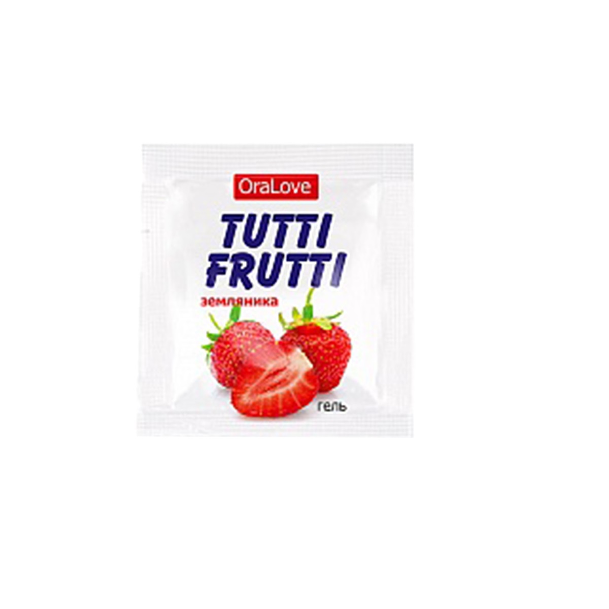 Съедобная гель-смазка TUTTI-FRUTTI для орального секса со вкусом земляники 4гр